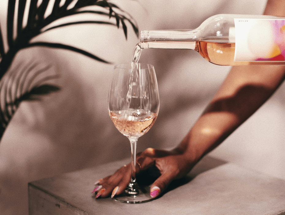 Pour of Rosé wine